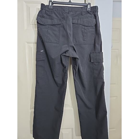 CQR Mens Pants Cargo Elastic Waistband Pockets Logo Tactical Black 36/32 - Picture 2 of 6